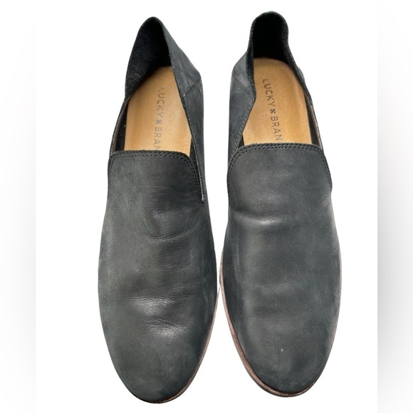 LUCKY BRAND Cahill Womens Shoe Sz 8.5 Loafers Black Leather Slip On Convertible - Picture 3 of 9
